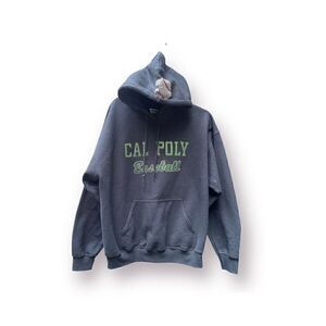 CAL POLY UNIVERSITY BASEBALL NAVY BLUE BLING RHINESTONES SPELLOUT HOODIE SWEATSH